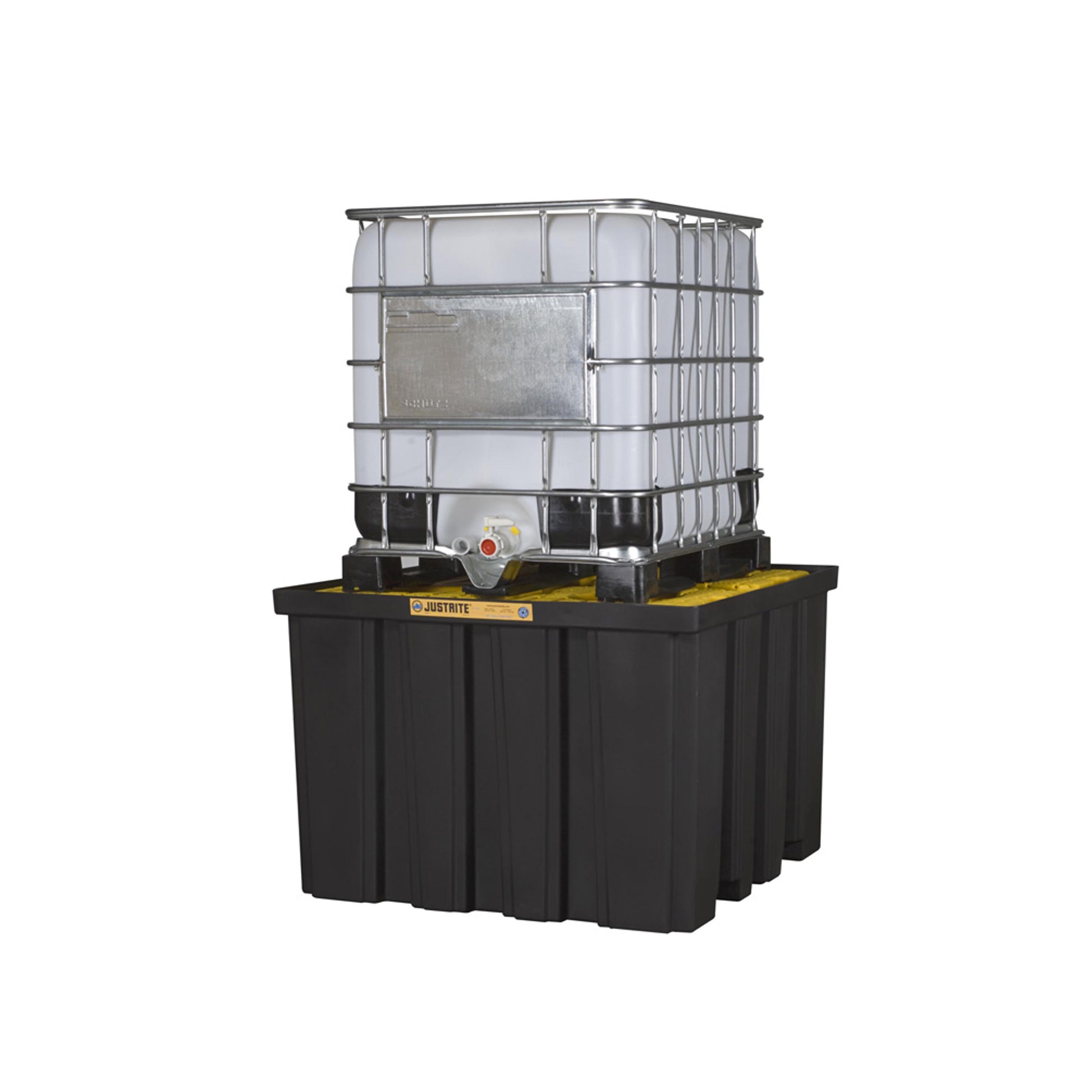 Justrite Ecopolyblend Ibc Indoor Pallet - Forklift Pockets - 40% Recycled Polyethylene - Black Body - 28674