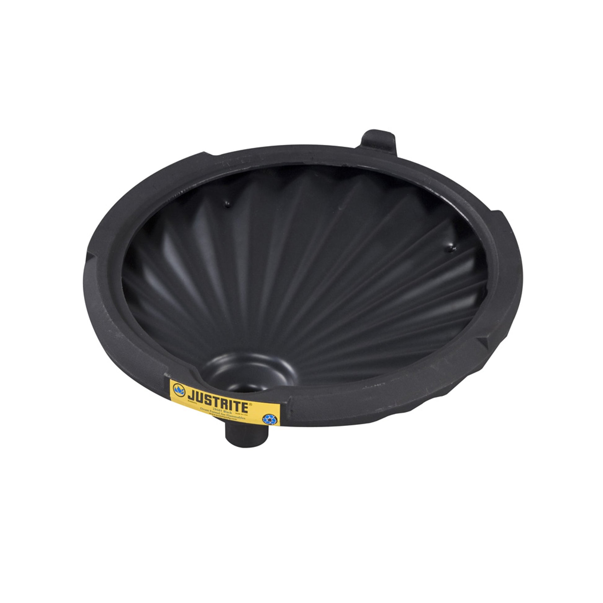 Justrite Ecopolyblend Funnel For Non-Flammables For 30 And 55-Gallon Drums - 100% Recycled Content - Black - 28680