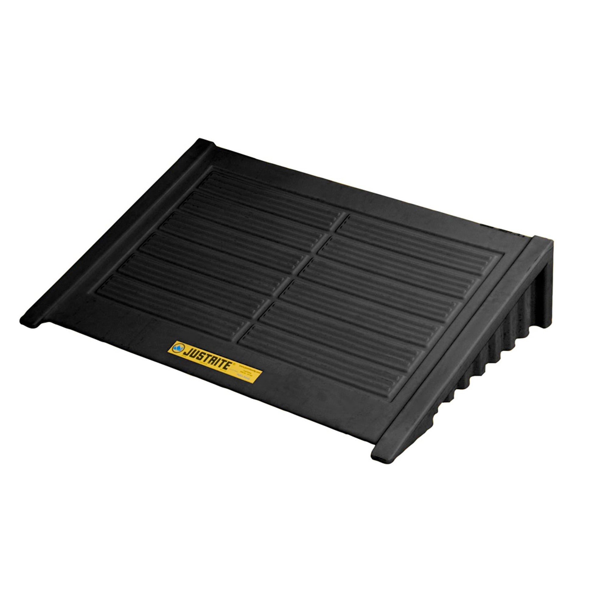 Justrite Ramp For 4 Drum Square Ecopolyblend Spill Control Pallet - 100% Recycled Polyethylene - Black - 28688