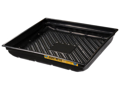 Justrite Ecopolyblend Spill Tray - Dims 37-3/4"W X 34"D X 5-1/2"H - Indoor Or Outdoor Use - Rigid Poly - Black - 28718