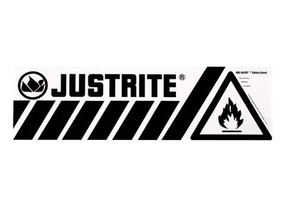 Justrite Haz-Alert Flammable Large Safety Band Label For Bottom Of Safety Cabinet - 29003
