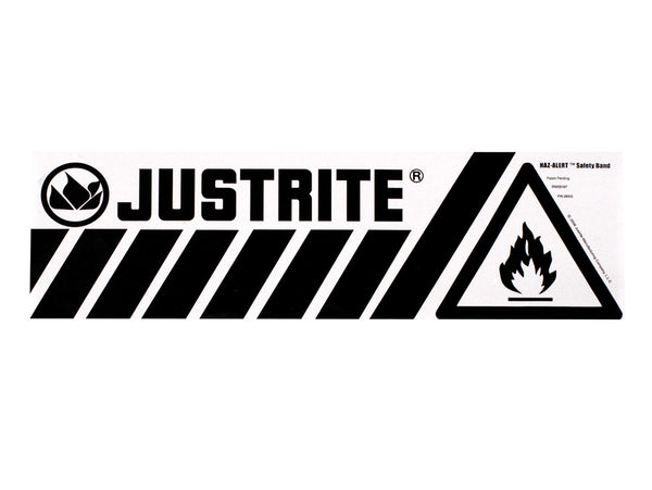 Justrite Haz-Alert Flammable Large Safety Band Label For Bottom Of Safety Cabinet - 29003