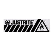 Justrite Haz-Alert Flammable Small Safety Band Label For Bottom Of Safety Cabinet - 29005