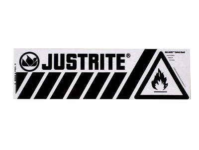 Justrite Haz-Alert Flammable Small Safety Band Label For Bottom Of Safety Cabinet - 29005