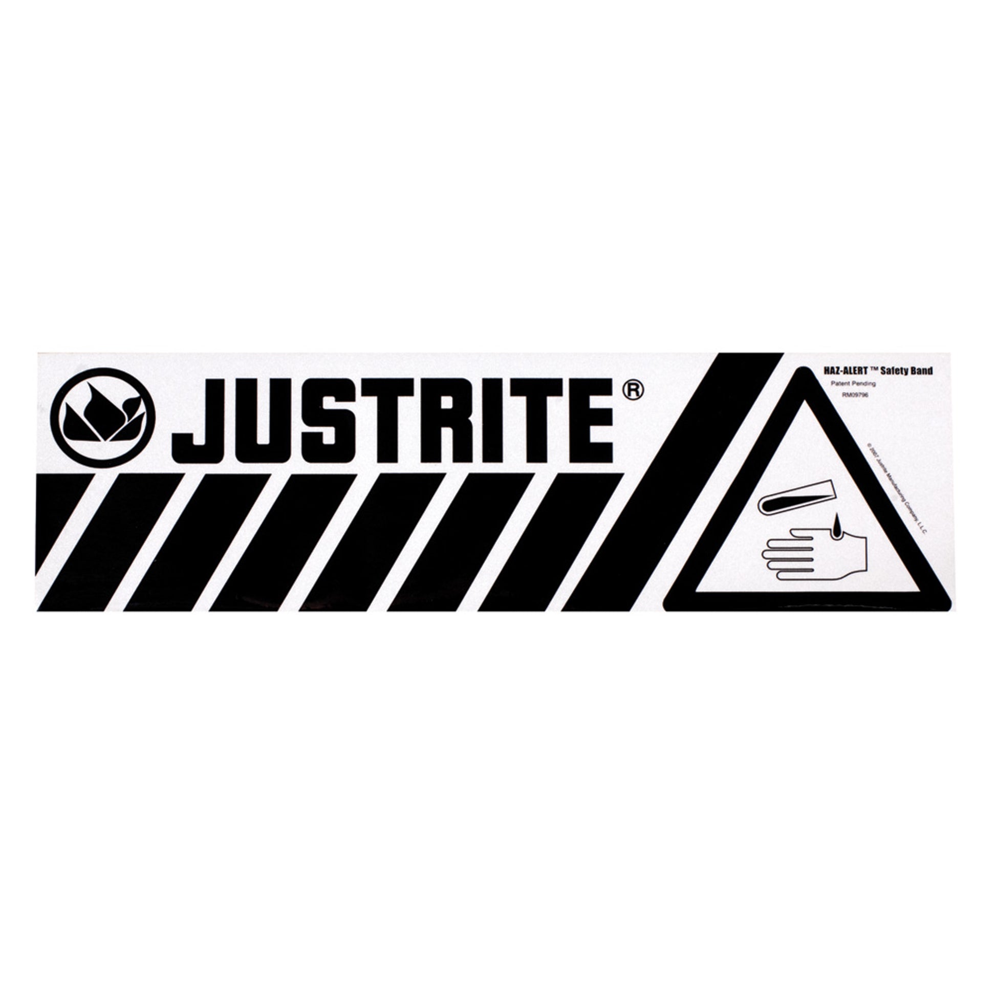 Justrite Haz-Alert Acid Large Safety Band Label For Bottom Of Safety Cabinet - 29007