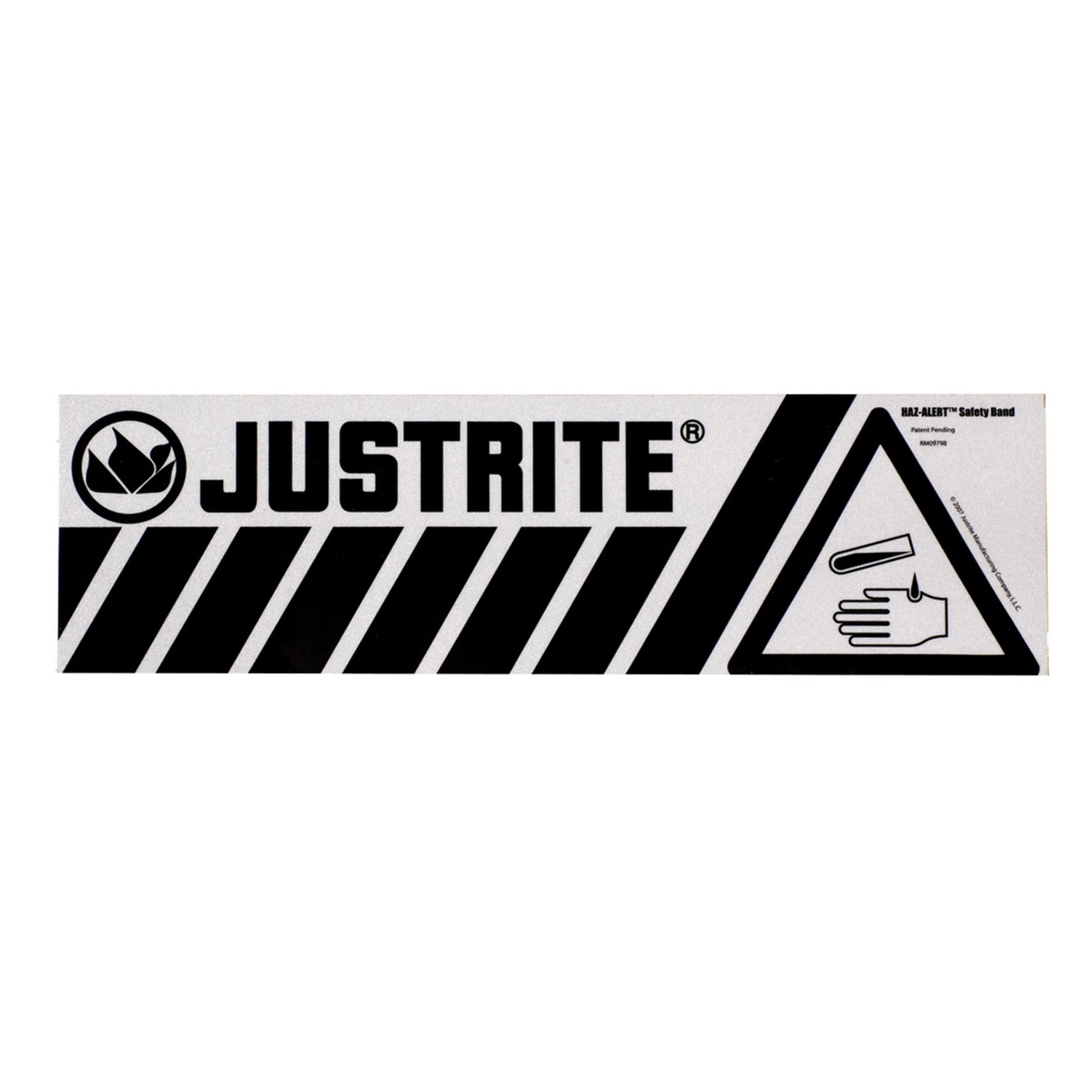 Justrite Haz-Alert Acid Small Safety Band Label For Bottom Of Safety Cabinet - 29009