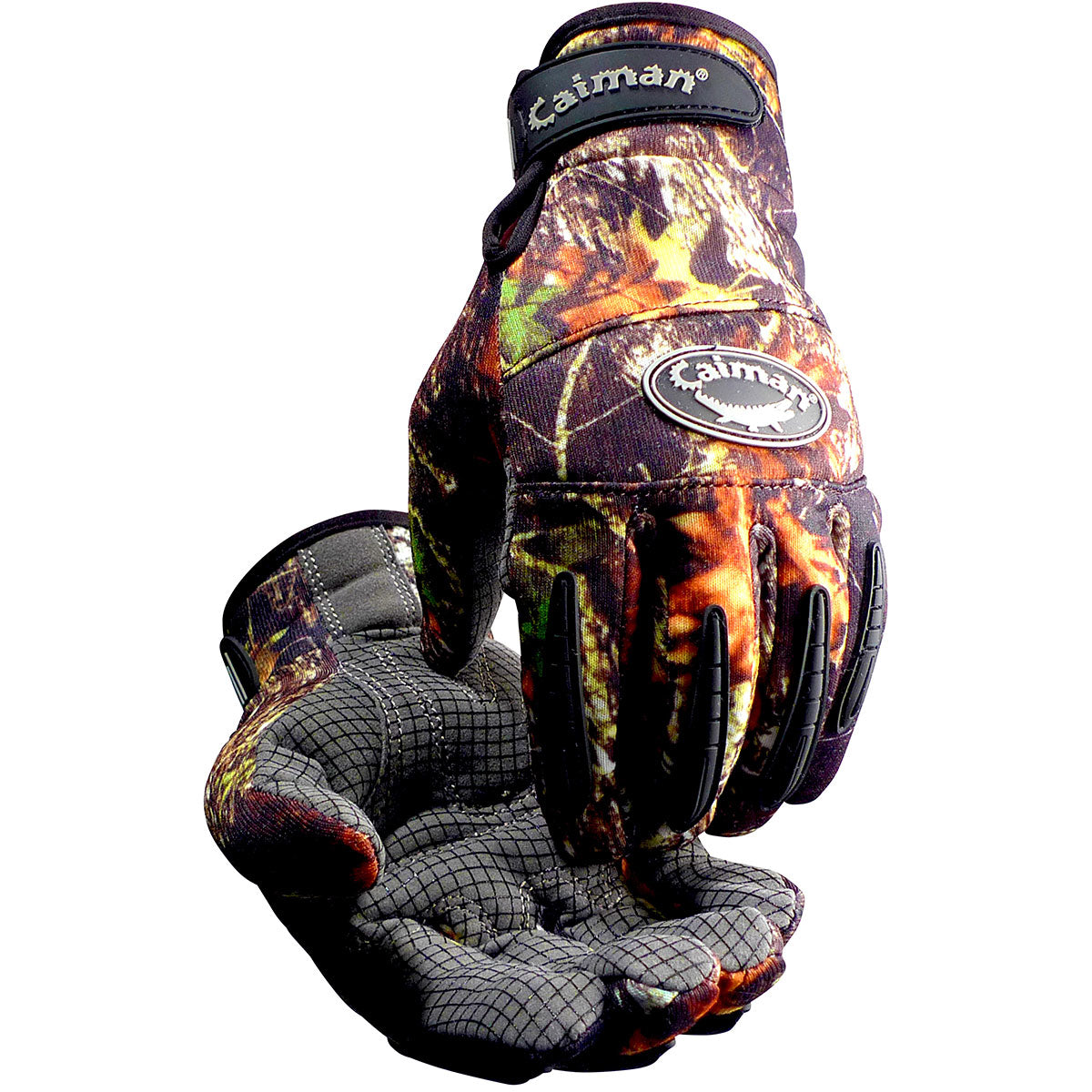 Caiman MAG Multi-Activity Glove w/Synthetic Leather Silicone Grip Palm & Camouflage Print Fleece Back - 6/PR - 2910