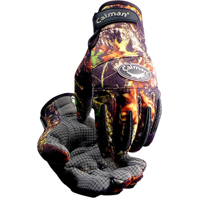 Caiman MAG Multi-Activity Glove w/Synthetic Leather Silicone Grip Palm & Camouflage Print Fleece Back - 6/PR - 2910