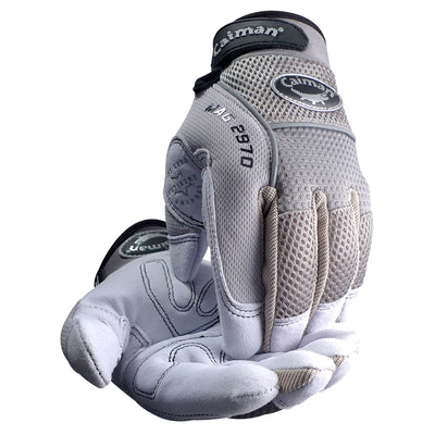 Caiman MAG Multi-Activity Glove w/Padded Deerskin Leather Palm & Gray AirMesh Back - 6/PR - 2970