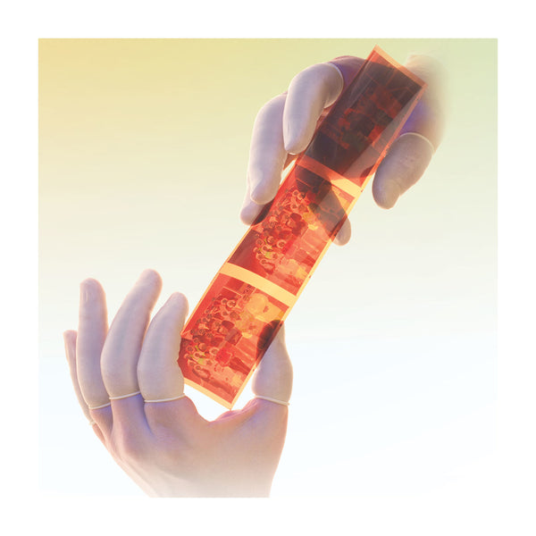 QRP Qualatex Disposable Vacuum Sealed Latex Finger Cots Powered - 3.5 Mil - Natural - 1/CS - 2C
