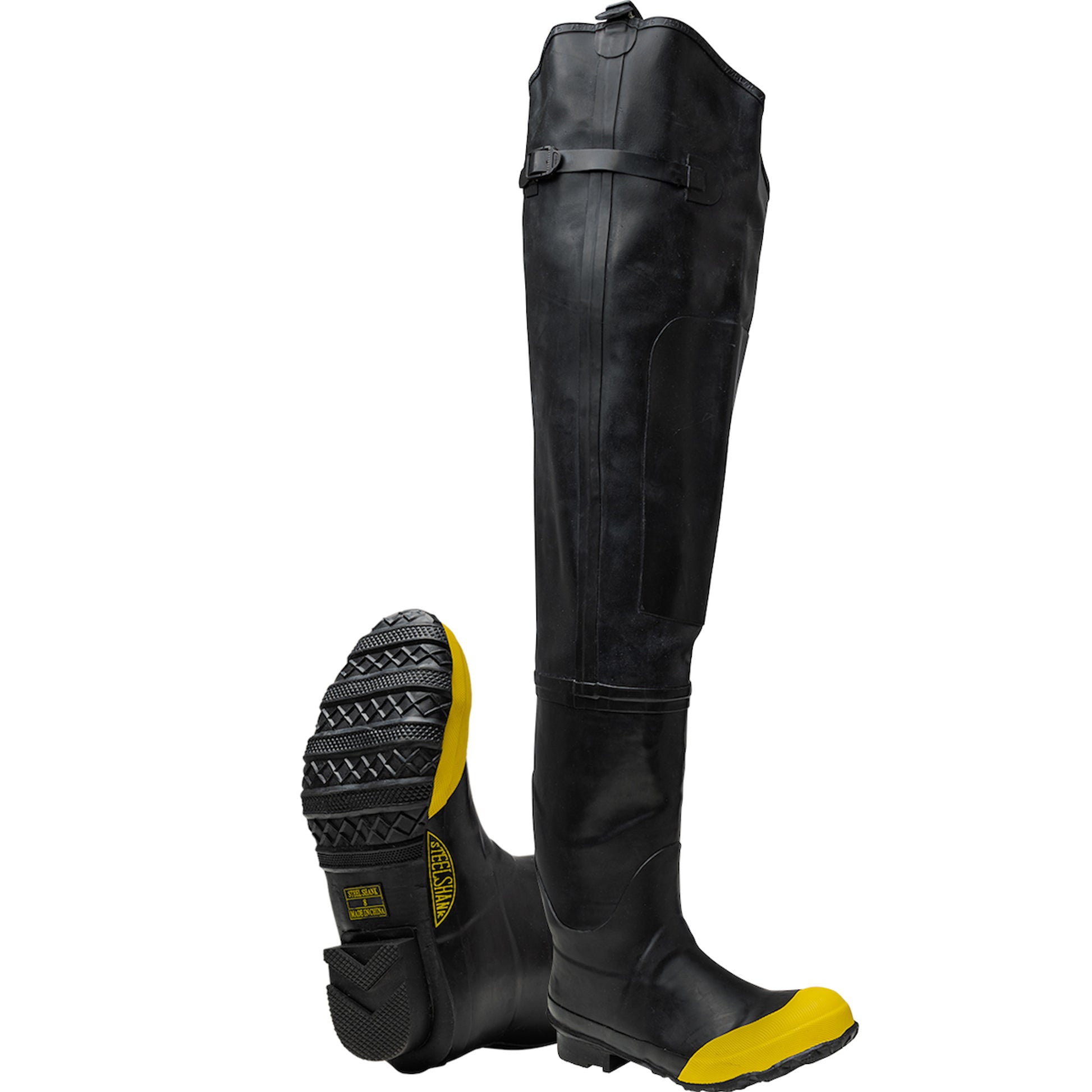 Boss Over-the-Sock Foot Rubber Hip Boot Steel Toe - Black - 1/PR - 2HS6231