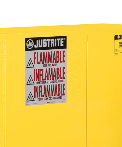 Justrite Haz-Alert Flammable Large Warning Label For Safety Cabinet - 29002