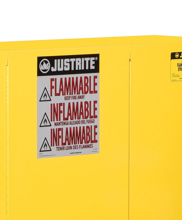 Justrite Haz-Alert Flammable Large Warning Label For Safety Cabinet - 29002