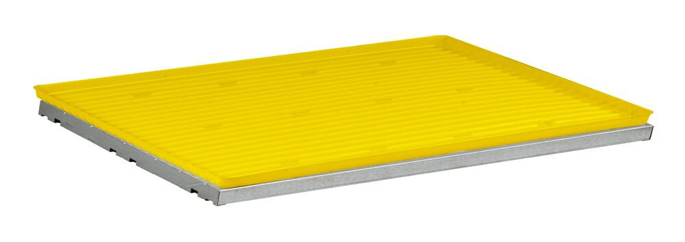 Justrite Spillslope Steel Shelf With Yellow Polyethylene Tray For 22-Gallon Undercounter Safety Cabinet - 29061