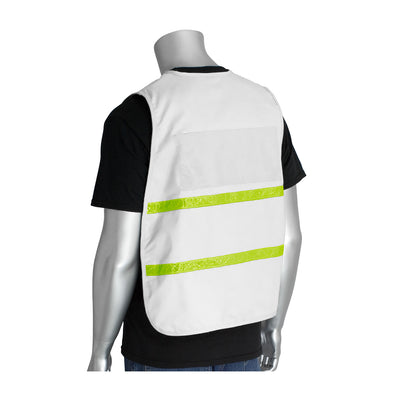PIP Hi-Vis Apparel Non-ANSI Incident Comm& Vest - Cotton/Polyester Blend - White - 1/EA - 300-2511