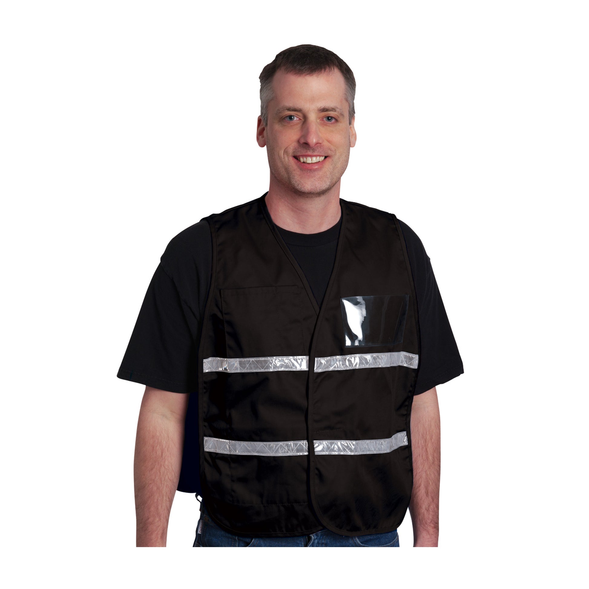 PIP Hi-Vis Apparel Non-ANSI Incident Comm& Vest - Cotton/Polyester Blend - Black - 1/EA - 300-2502