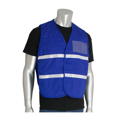 PIP Hi-Vis Apparel Non-ANSI Incident Comm& Vest - 100% Polyester - Blue - 1/EA - 300-1504
