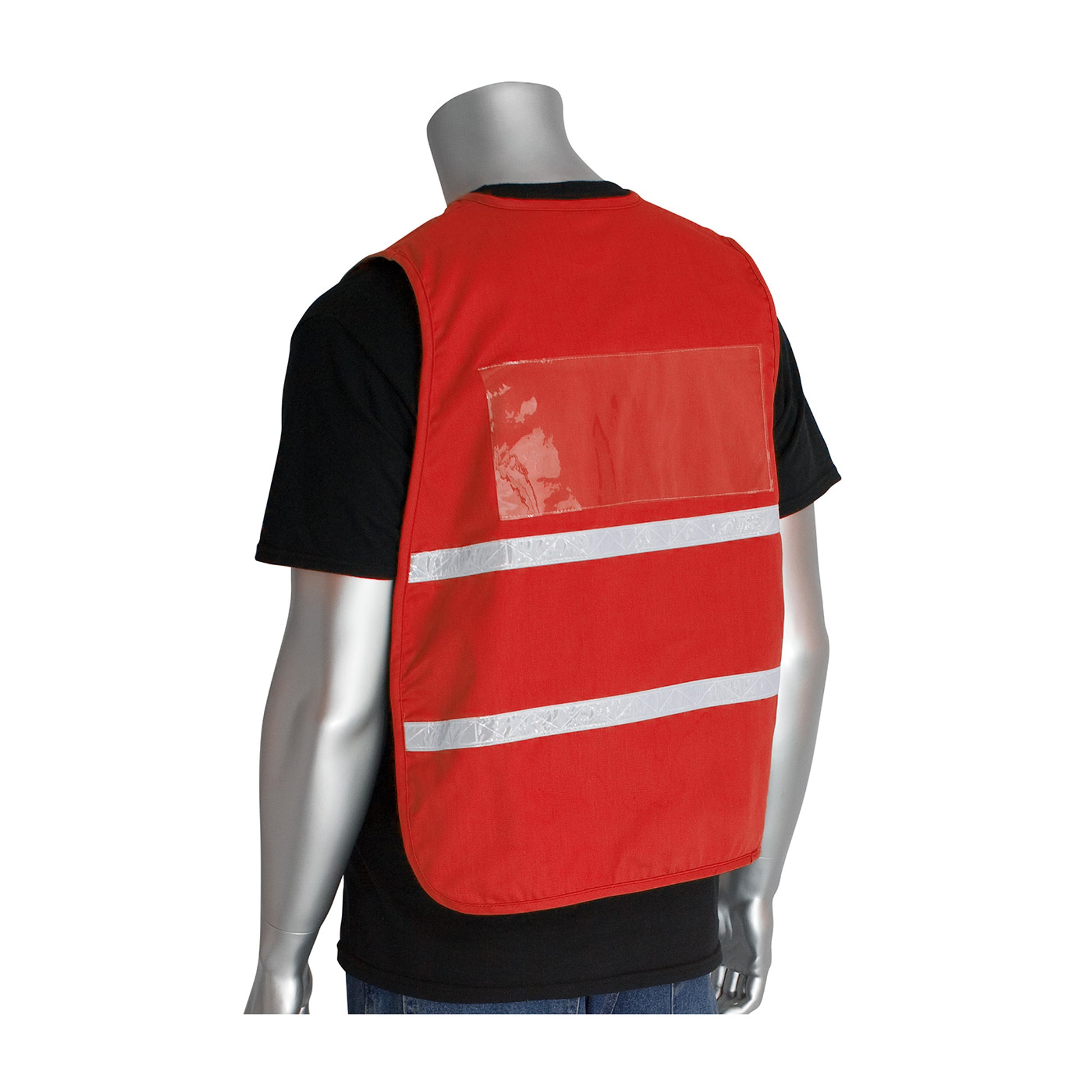 PIP Hi-Vis Apparel Non-ANSI Incident Comm& Vest - 100% Polyester - Red - 1/EA - 300-1508