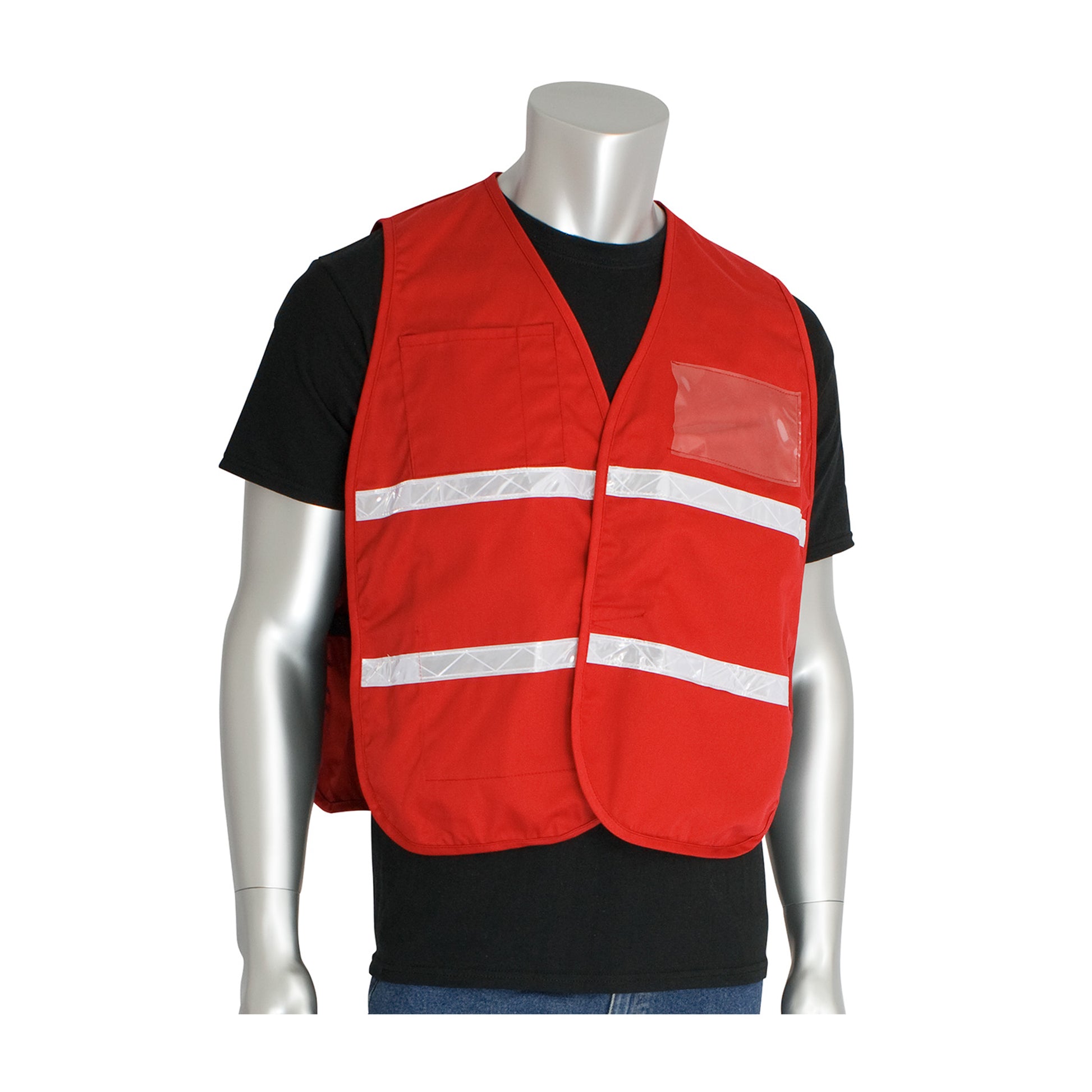 PIP Hi-Vis Apparel Non-ANSI Incident Comm& Vest - Cotton/Polyester Blend - Red - 1/EA - 300-2508
