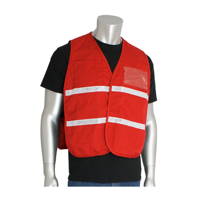 PIP Hi-Vis Apparel Non-ANSI Incident Comm& Vest - Cotton/Polyester Blend - Red - 1/EA - 300-2508