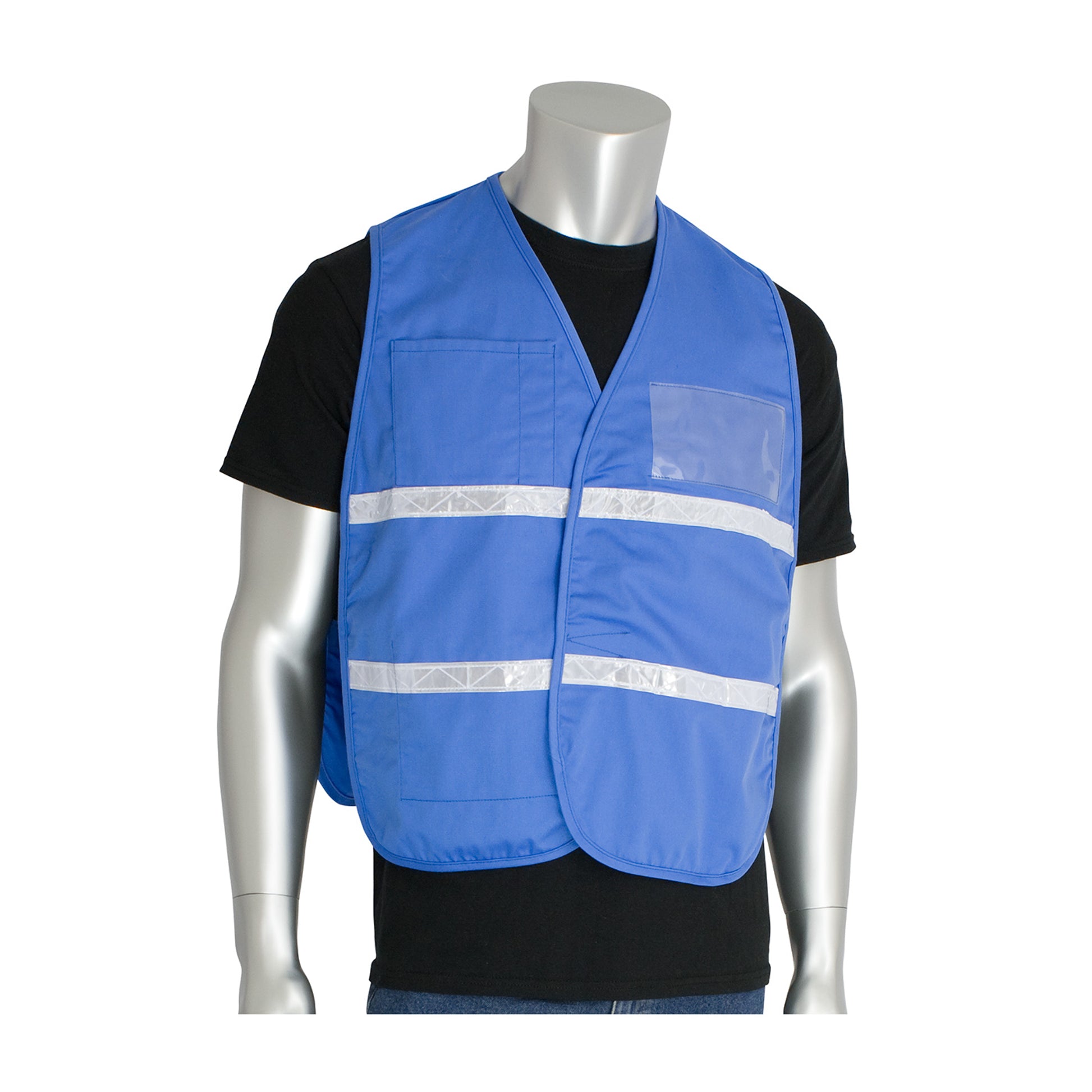 PIP Hi-Vis Apparel Non-ANSI Incident Comm& Vest - Cotton/Polyester Blend - Light Blue - 1/EA - 300-2509
