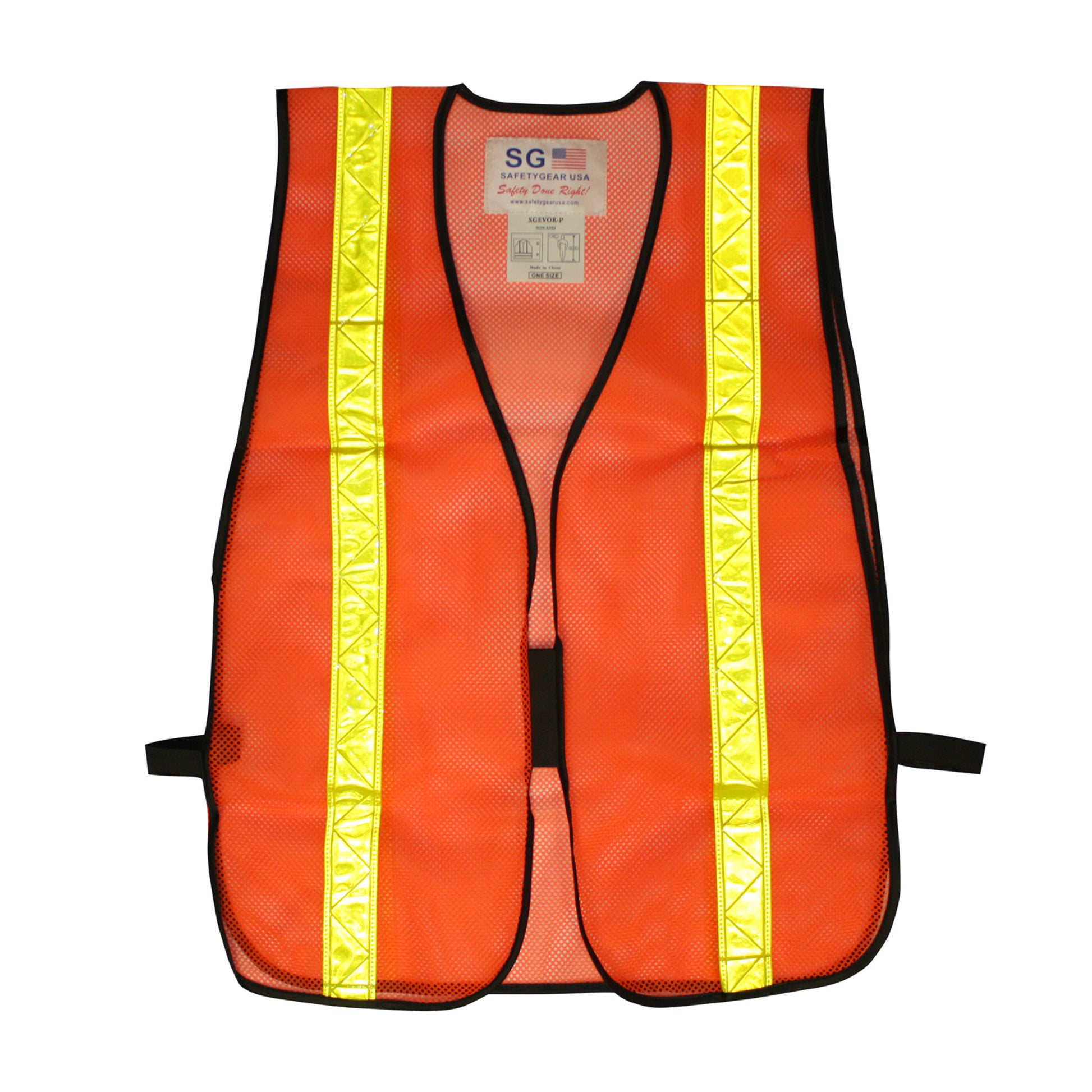 PIP Hi-Vis Apparel Non-ANSI Prismatic Tape Mesh Safety Vest - Orange - 5/EA - 300-EVOR-P