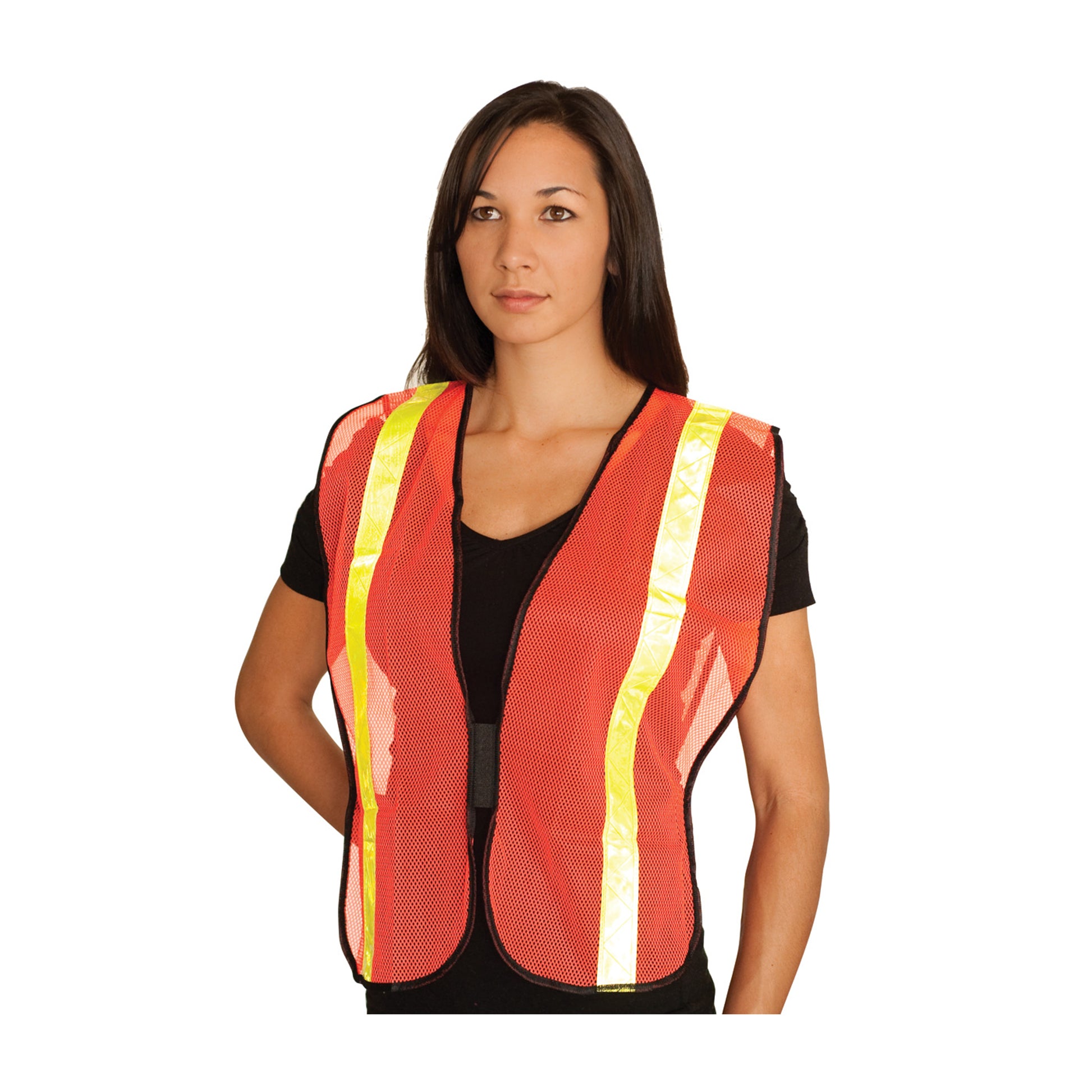 PIP Hi-Vis Apparel Non-ANSI Prismatic Tape Mesh Safety Vest - Orange - 5/EA - 300-EVOR-P