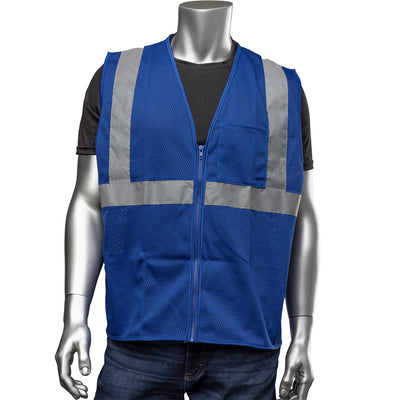 PIP Hi-Vis Apparel Non-ANSI Enhanced Visibility Mesh Vest - Blue - 1/EA - 301-0702Z