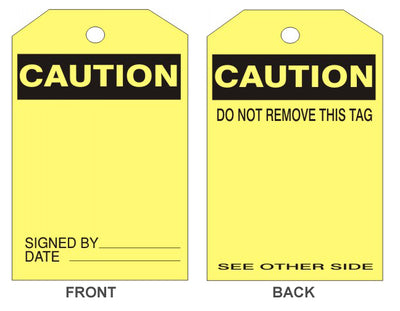 CAUTION BLANK TAG