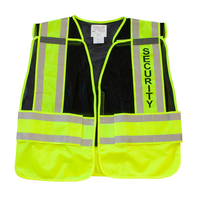 PIP Hi-Vis Apparel ANSI Type P Class 2 Public Safety Vest - SECURITY Logo - Black - 1/EA - 302-PSV-BLK