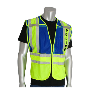 PIP Hi-Vis Apparel ANSI Type P Class 2 Public Safety Vest - POLICE Logo - Blue - 1/EA - 302-PSV-BLU