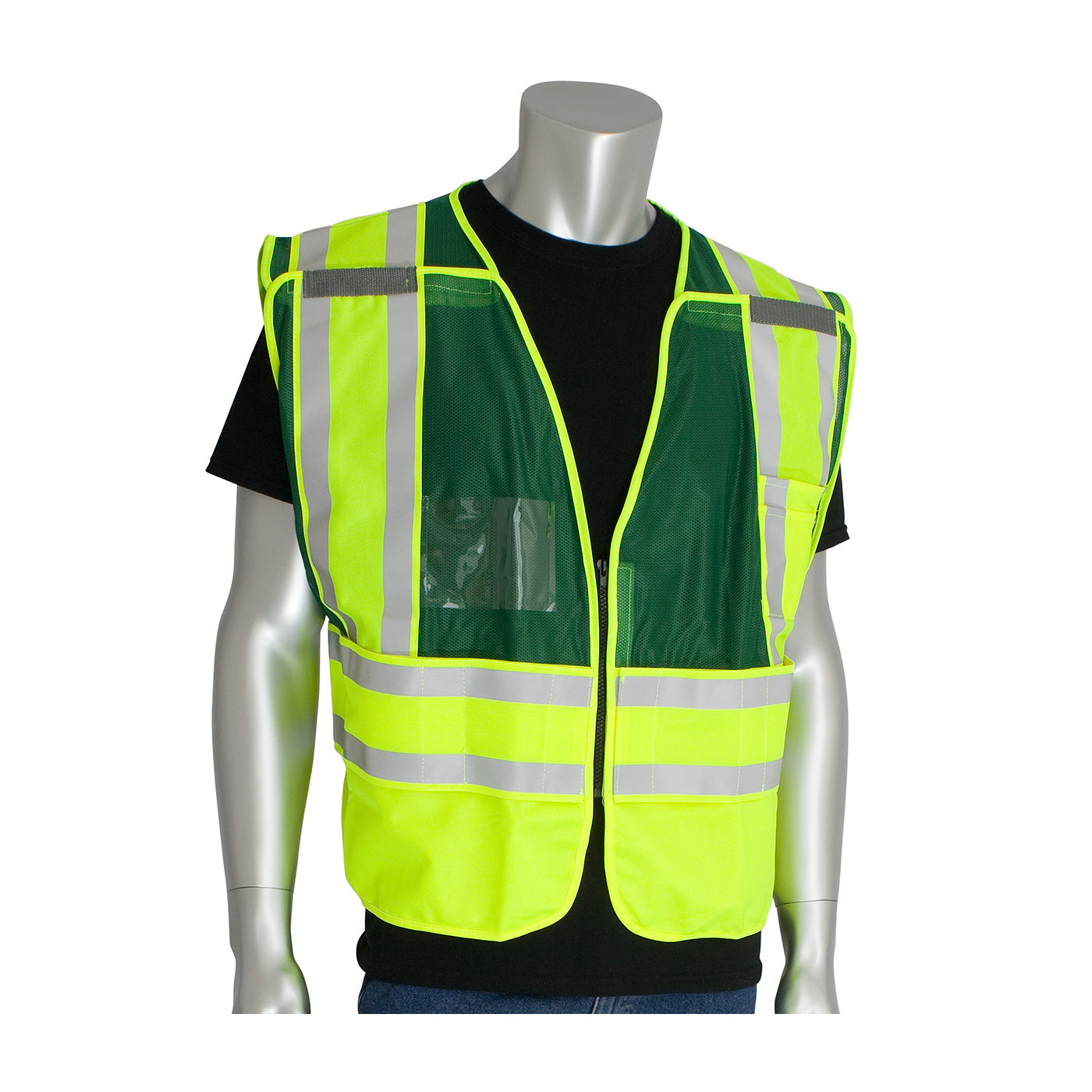 PIP Hi-Vis Apparel ANSI Type P Class 2 Incident Comm& Safety Vest - Green - 1/EA - 302-PSV-GRN