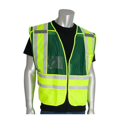 PIP Hi-Vis Apparel ANSI Type P Class 2 Incident Comm& Safety Vest - Green - 1/EA - 302-PSV-GRN