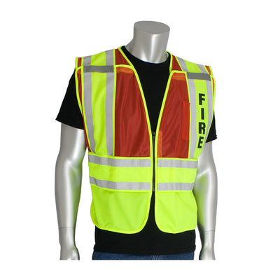 PIP Hi-Vis Apparel ANSI Type P Class 2 Public Safety Vest - FIRE Logo - Red - 1/EA - 302-PSV-RED