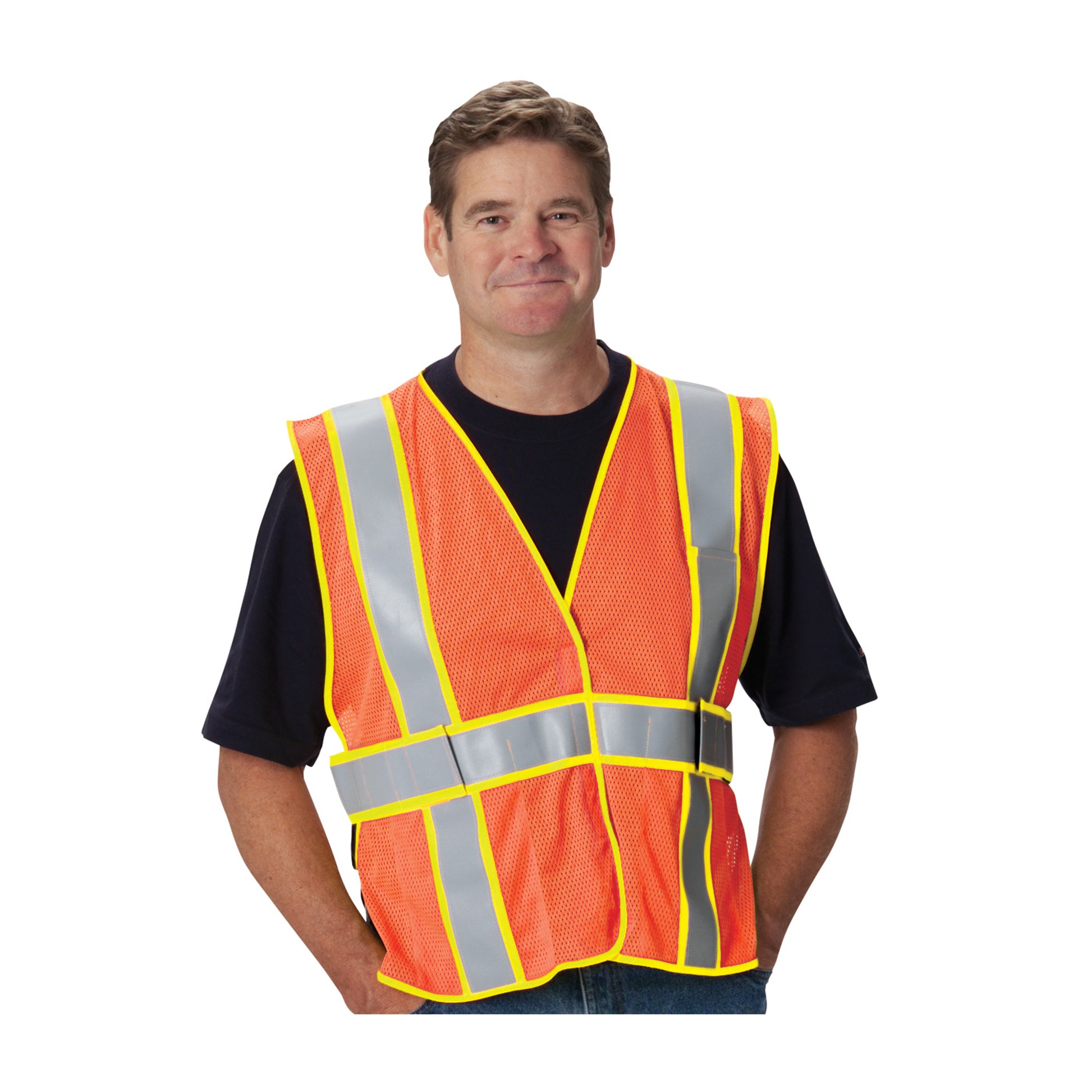 PIP ANSI Type R Class 2 Two-Tone Exp&able FR Treated Mesh Vest - Hi-Vis Orange - 1/EA - 305-USV5FR