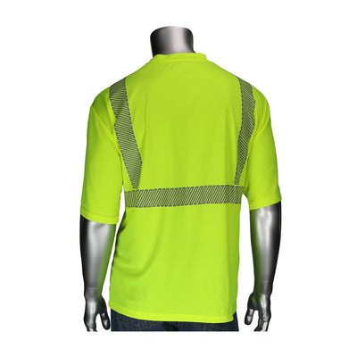 PIP ANSI Type R Class 2 Short Sleeve T-Shirt w/Black Bottom Front - Hi-Vis Yellow - 1/EA - 312-1275B