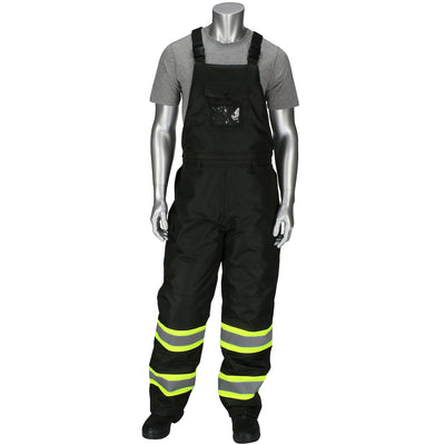 PIP Hi-Vis Cold Gear Non-ANSI Ripstop Insulated Two Tone Bib Overalls - Black - 1/EA - 318-1780-BK