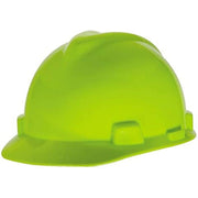 MSA VGard HiViz Lime Green w/ Fas-Trac III Ratchet Suspension - 815565