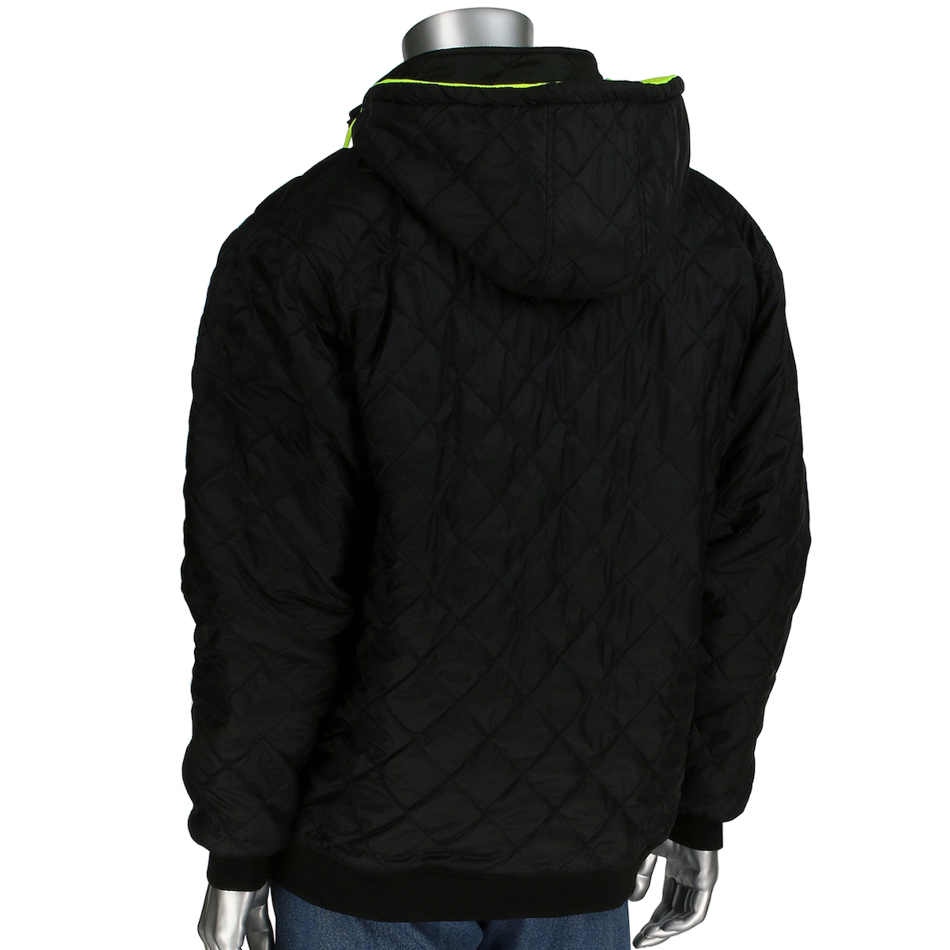 PIP ANSI Type R Class 3 Reversible Full Zip Hooded Sweatshirt w/Black Bottom - Hi-Vis Yellow - 1/EA - 323-1400S
