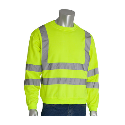 PIP Hi-Vis Cold Gear ANSI Type R Class 3 Crew Neck Sweatshirt - Yellow - 1/EA - 323-CNSSE