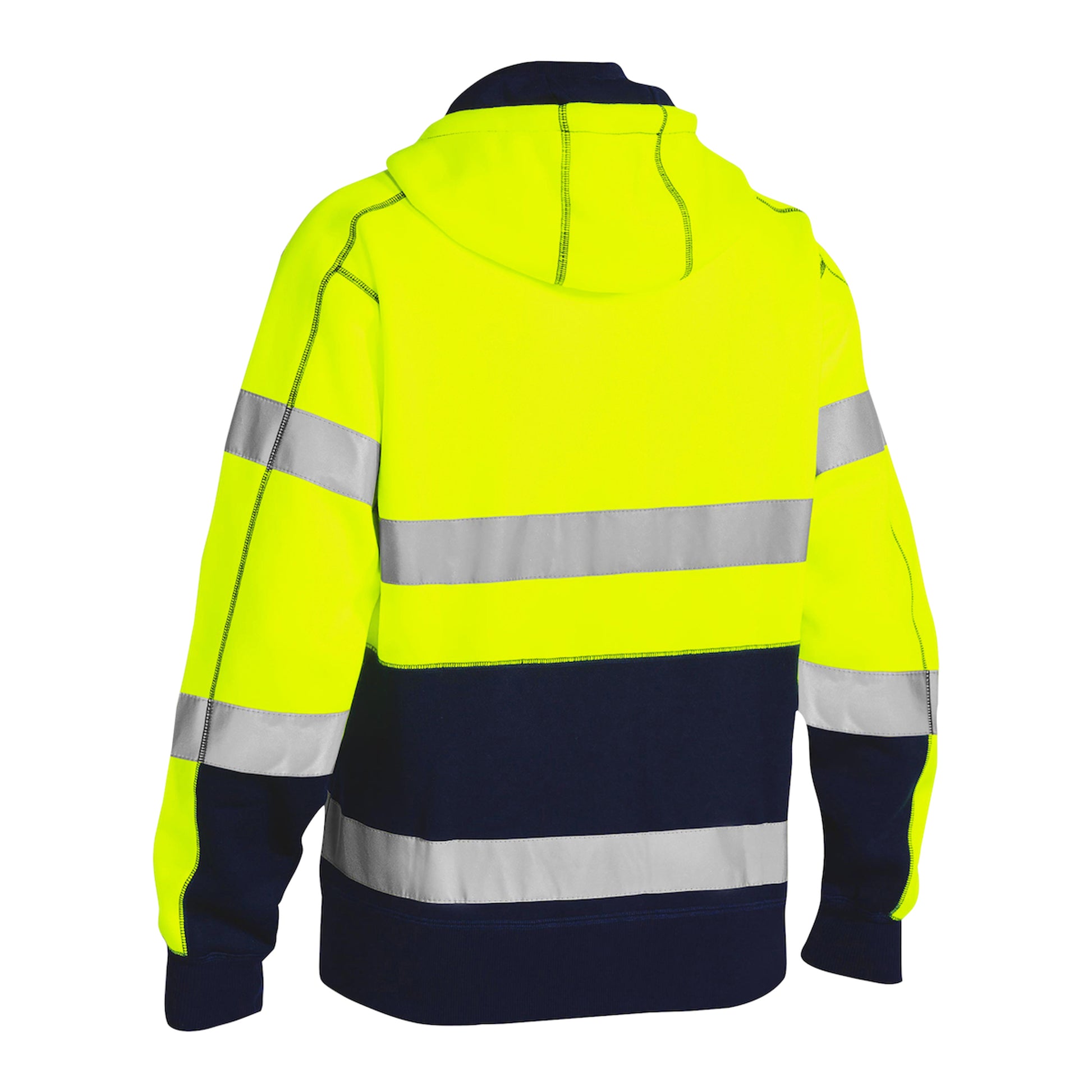 Bisley ANSI Type R Class 3 Full Zip Hooded Sweatshirt w/Sherpa Lining - Hi-Vis Yellow - 1/EA - 323M6988T