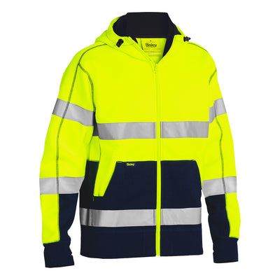 Bisley ANSI Type R Class 3 Full Zip Hooded Sweatshirt w/Sherpa Lining - Hi-Vis Yellow - 1/EA - 323M6988T