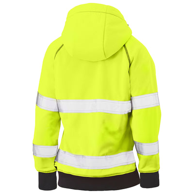 Bisley ANSI Type R Class 2 Women's Contoured Full Zip Hooded Sweatshirt w/Sherpa Lining - Hi-Vis Yellow - 1/EA - 323W6819T