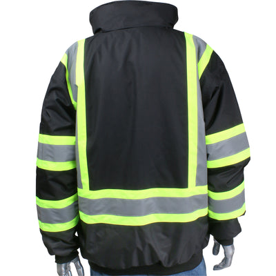 PIP Hi-Vis Cold Gear ANSI Type O Class 1 Value Two-Tone Bomber Jacket - Black - 1/EA - 331-1745