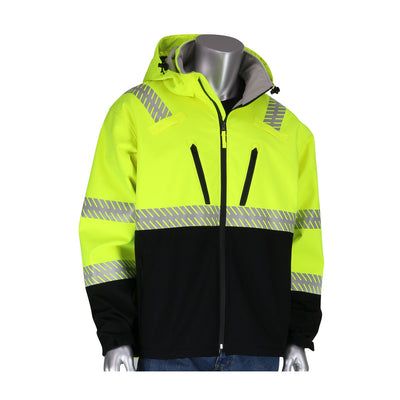 PIP ANSI Type R Class 3 Ripstop Softshell Black Bottom Jacket - Hi-Vis Yellow - 1/EA - 333-1550