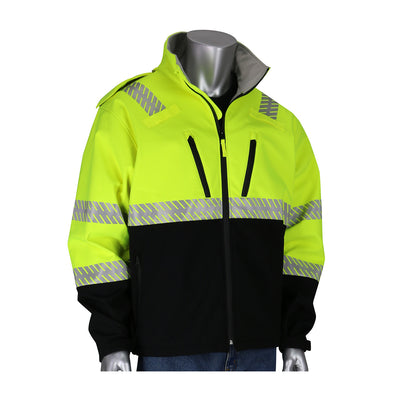 PIP ANSI Type R Class 3 Ripstop Softshell Black Bottom Jacket - Hi-Vis Yellow - 1/EA - 333-1550