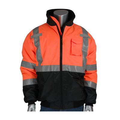 PIP Hi-Vis Cold Gear ANSI Type R Class 3 Value Black Bottom Bomber Jacket - Orange - 1/EA - 333-1740