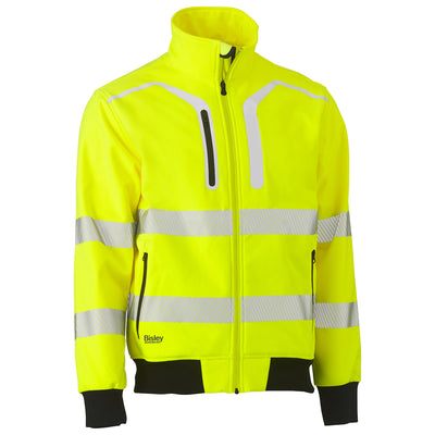 Bisley Hi-Vis Cold Gear ANSI Type R Class 3 Soft Shell Jacket - Yellow - 1/EA - 333M6979T
