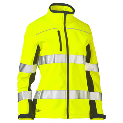 Bisley ANSI Type R Class 2 Women's Contoured Softshell Jacket - Hi-Vis Yellow - 1/EA - 333W6059T