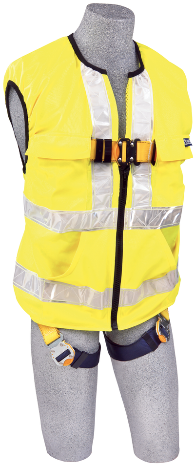 3M DBI-SALA Delta Hi-Vis Reflective Workvest Safety Harness - Yellow - X-Large - 1111585